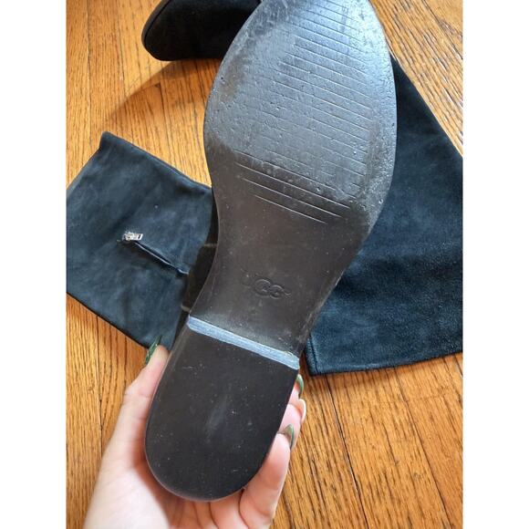 UGG Boots Womens Size 9.5 Black Suede Knee High Riding Zip Tall Boots - Picture 3 of 6